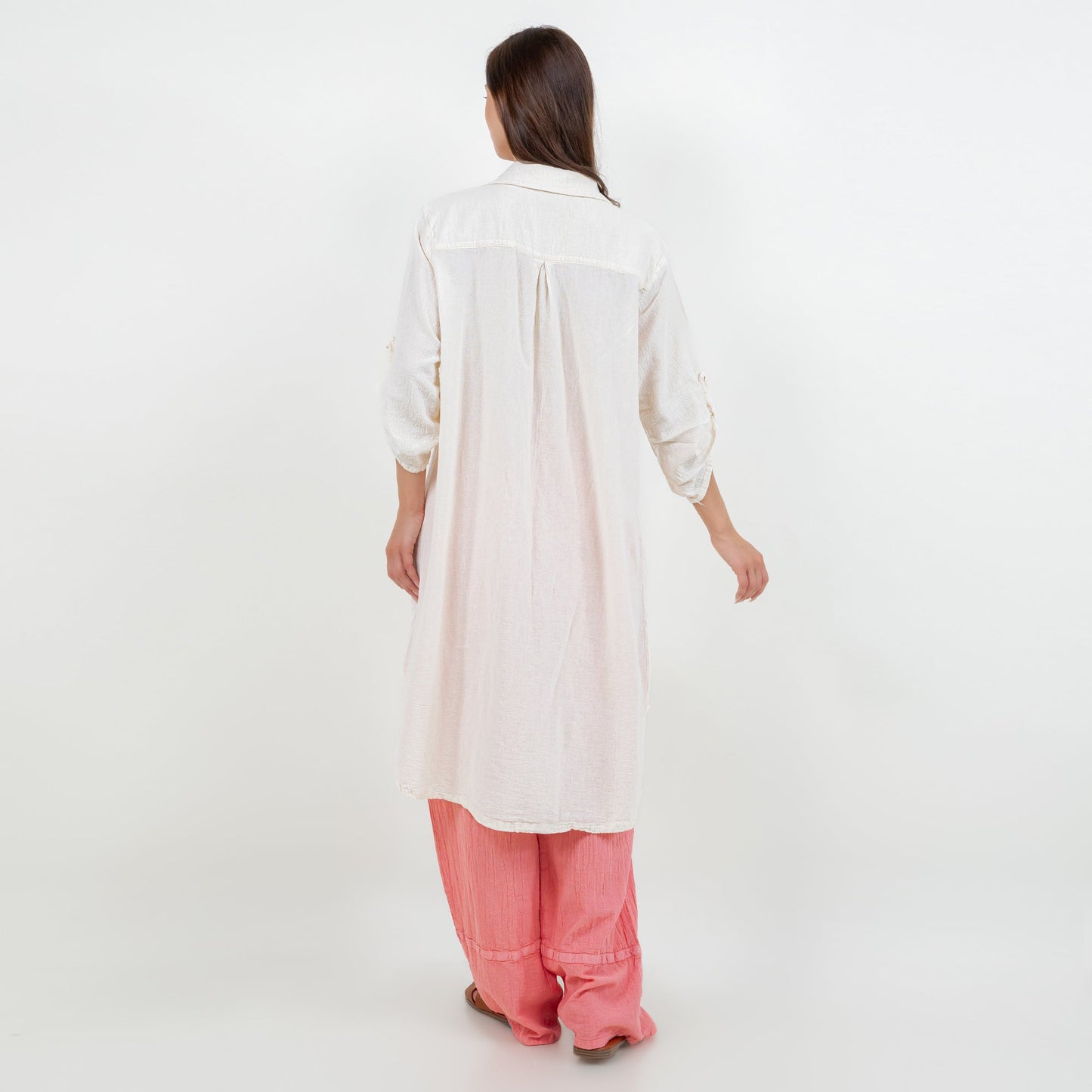 Women's Cotton Gauze Chris Tunic in Ivory/Size OSFM view 11 - Womens Cotton Tunics (top)