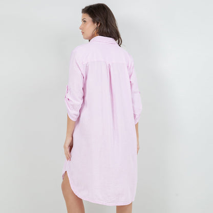 Women's Cotton Gauze Chris Tunic in Peach Pink/Size OSFM view 16 - Womens Cotton Tunics (top)