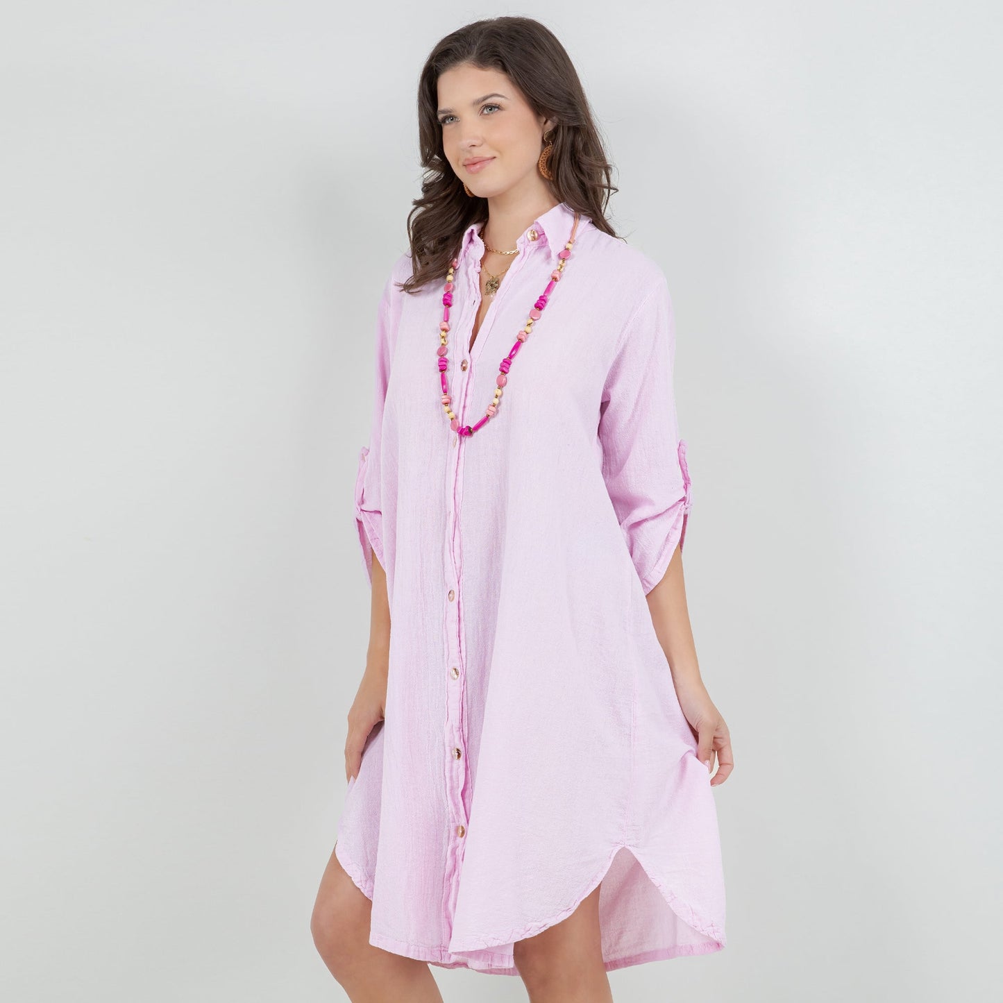 Women's Cotton Gauze Chris Tunic in Peacock/Size OSFM view 17 - Womens Cotton Tunics (top)
