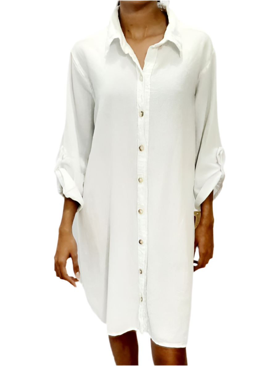 Women's Cotton Gauze Chris Tunic in Salsa/Size OSFM view 21 - Womens Cotton Tunics (top)