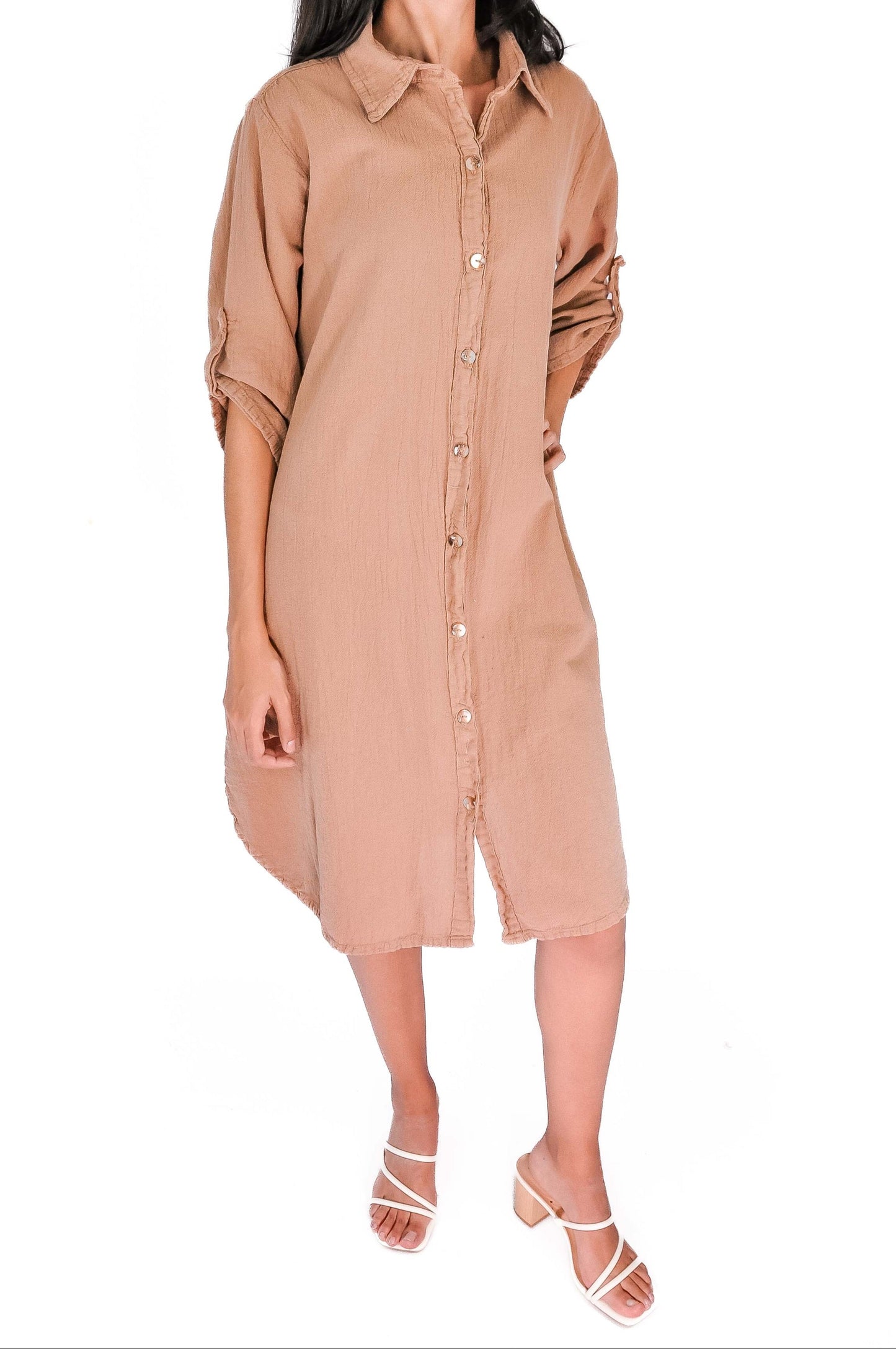 Women's Cotton Gauze Chris Tunic in Titanium/Size OSFM view 23 - Womens Cotton Tunics (top)