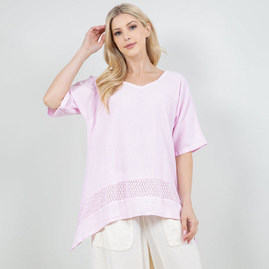 Women's Cotton Gauze Cynthia Top in Acacia/ Size OSFM - Womens Cotton Tops