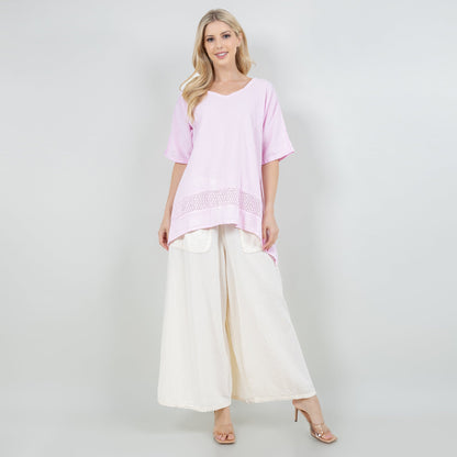 Women's Cotton Gauze Cynthia Top in Aqua/ Size OSFM view 2 - Womens Cotton Tops