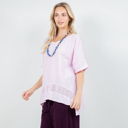 Women's Cotton Gauze Cynthia Top in Eggplant/ Size OSFM view 7 - Womens Cotton Tops