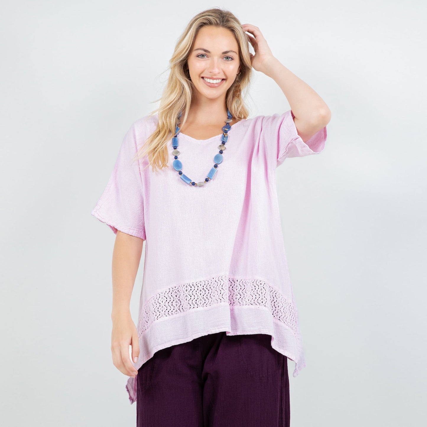 Women's Cotton Gauze Cynthia Top in Iron/ Size OSFM view 9 - Womens Cotton Tops