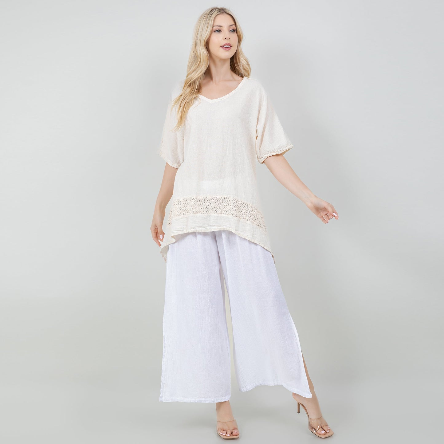 Women's Cotton Gauze Cynthia Top in Lime Frost/ Size OSFM view 13 - Womens Cotton Tops