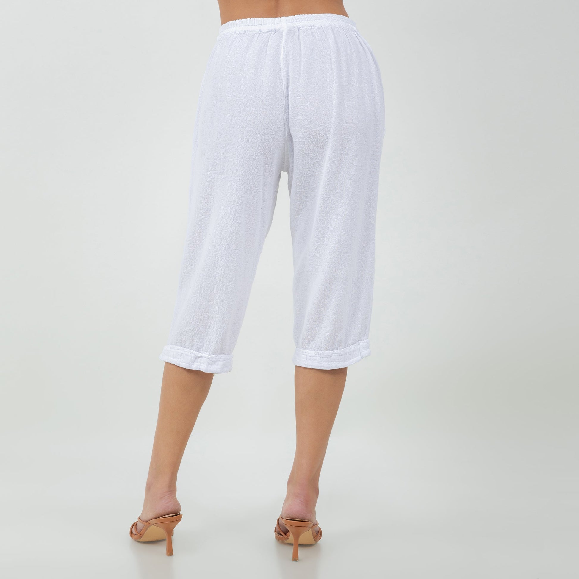 Women's Cotton Gauze Nydia Capri with Pockets in 0 (XS/S) view 10 - Womens Cotton Pocket Tee (bottom)