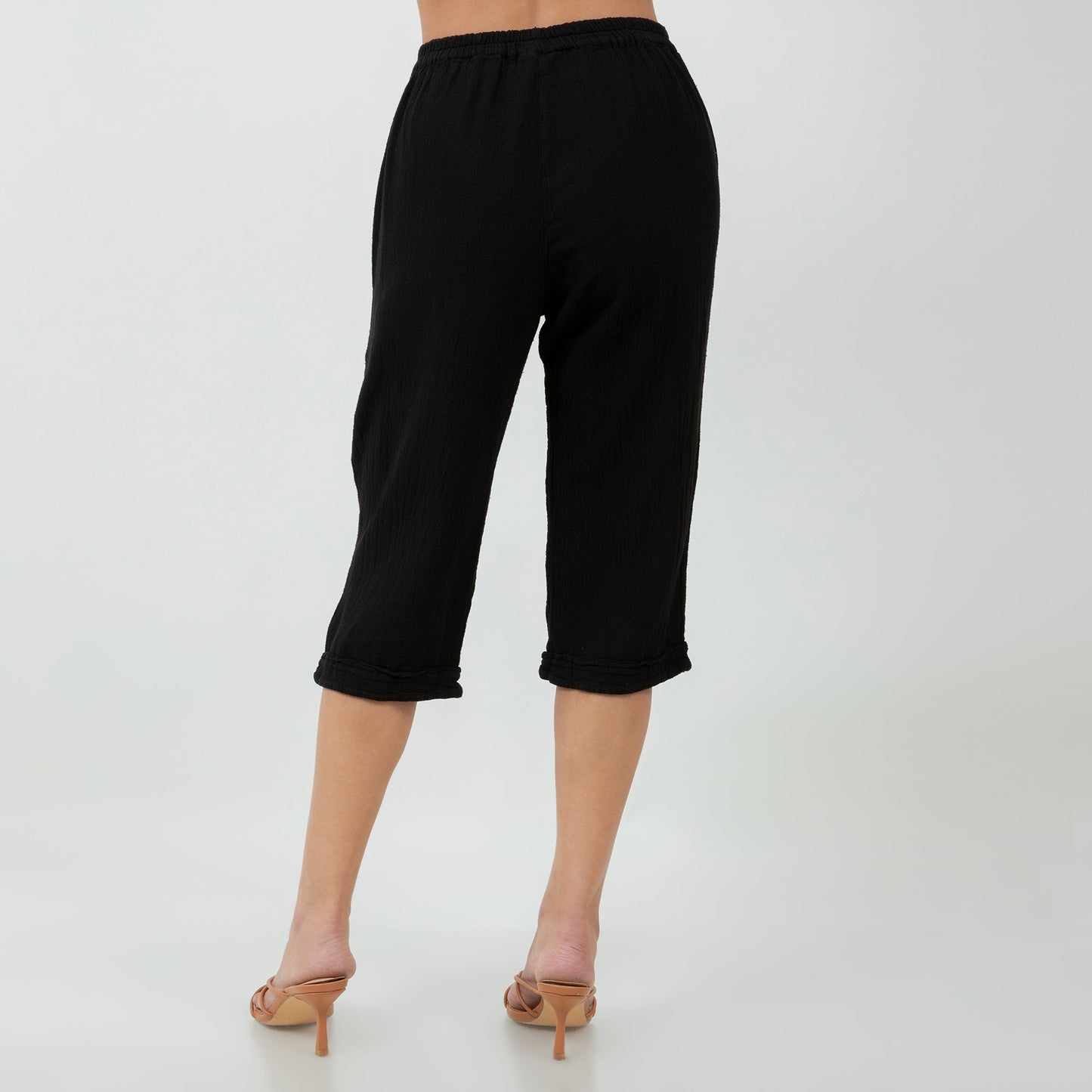 Women's Cotton Gauze Nydia Capri with Pockets in 0 (XS/S) view 4 - Womens Cotton Pocket Tee (bottom)