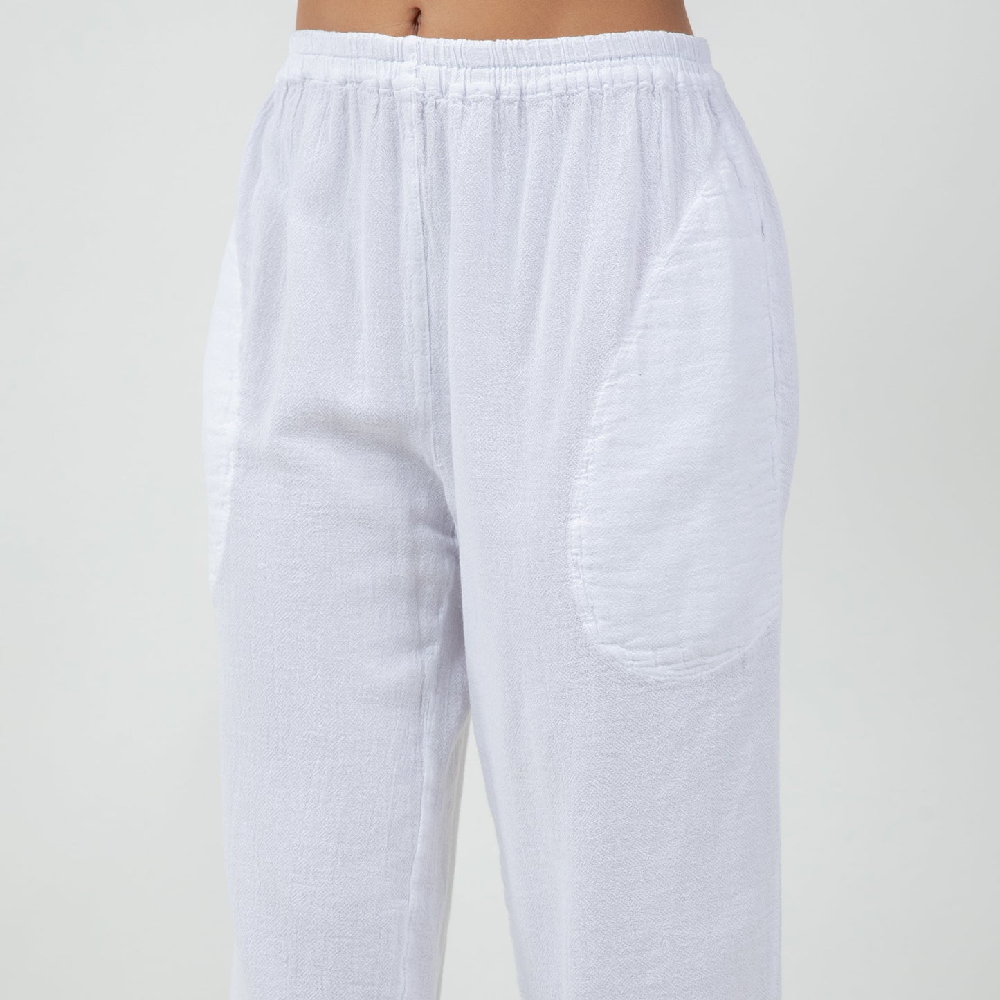 Women's Cotton Gauze Nydia Capri with Pockets in 0 (XS/S) view 9 - Womens Cotton Pocket Tee (bottom)