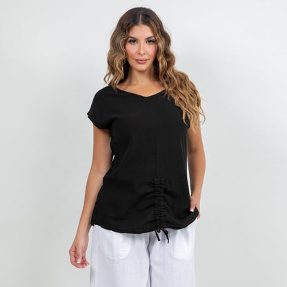 Women's Cotton Gauze One Size Camie Top in Aqua view 2 - Womens Cotton Tops