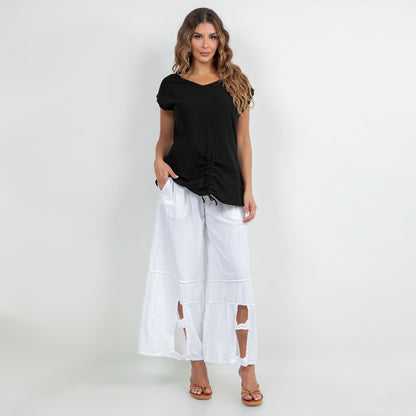 Women's Cotton Gauze One Size Camie Top in Caspian view 5 - Womens Cotton Tops