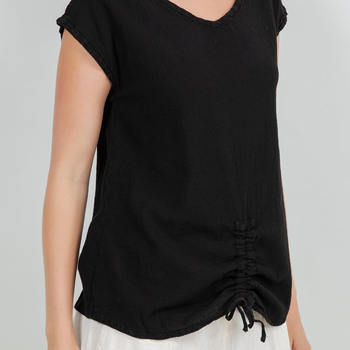Women's Cotton Gauze One Size Camie Top in Eggplant view 7 - Womens Cotton Tops