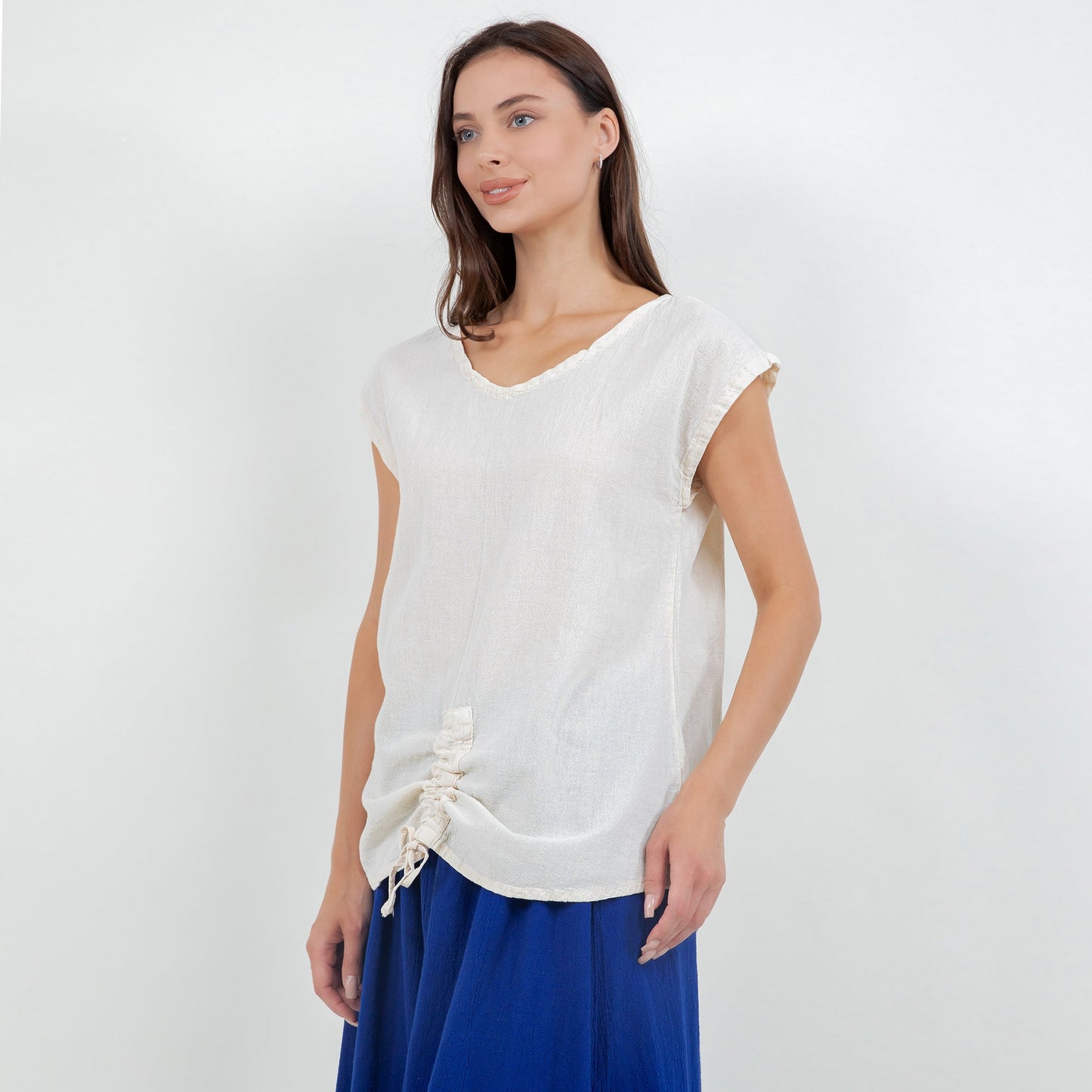 Women's Cotton Gauze One Size Camie Top in Magenta view 14 - Womens Cotton Tops