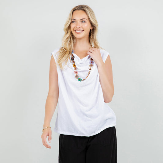 Women's Cotton Gauze Rosemary Top in Black/Size OSFM - Womens Cotton Tops