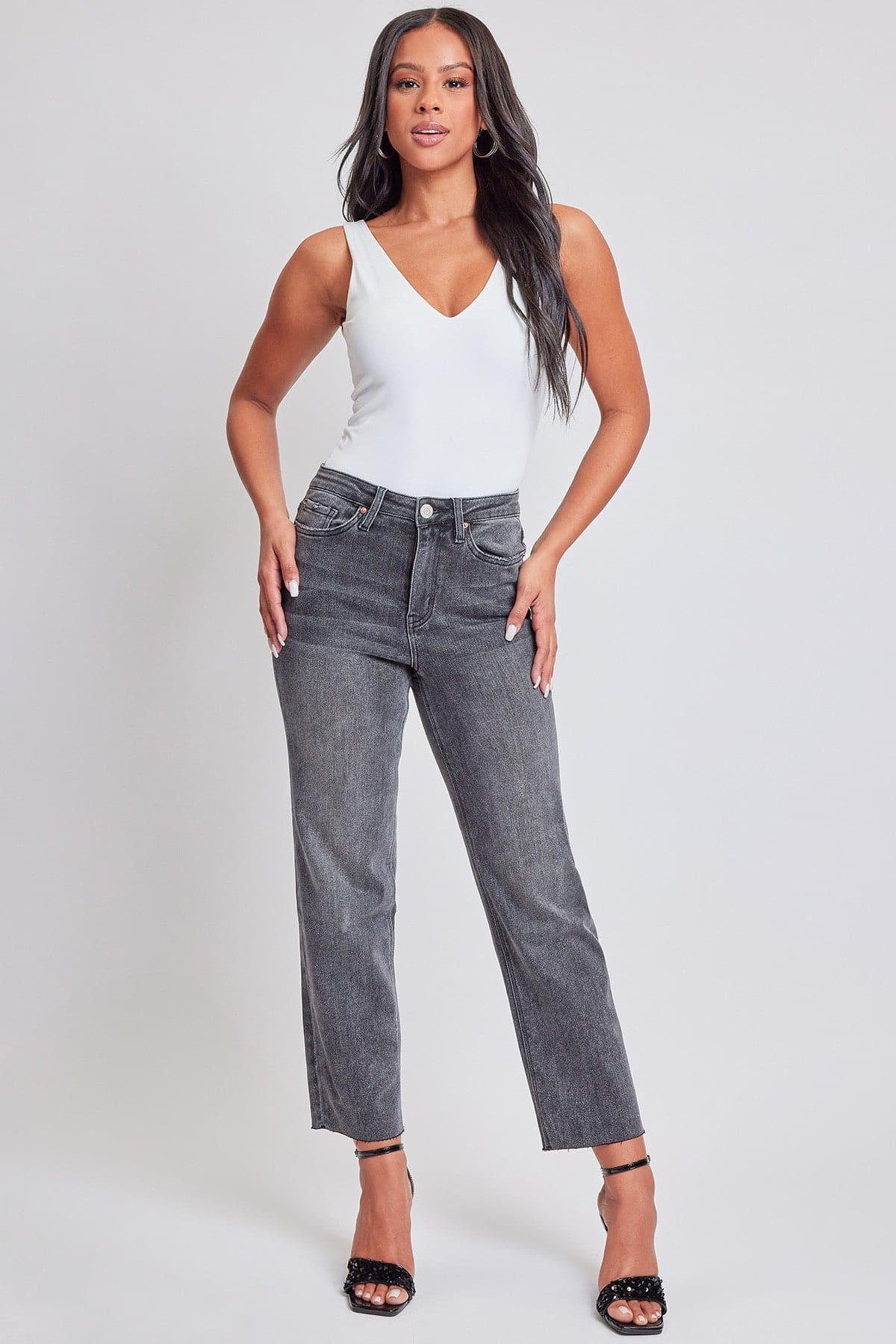 Women's Cropped Straight Jeans in J Faded Blue view 7 - Womens Cropped Jeans Petite (bottom)