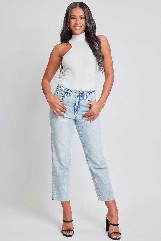 Women's Cropped Straight Jeans in J Faded Blue - Womens Cropped Jeans Petite (bottom)