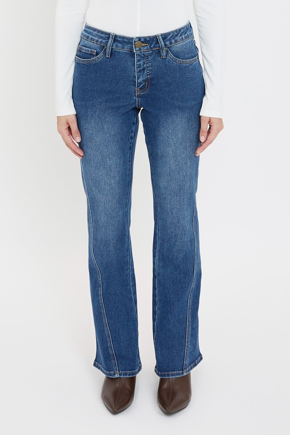 Women's Curve Seam Flare Jeans in S Midnight Sky Blue view 10 - Women'S Curve Jeans Brand (bottom)