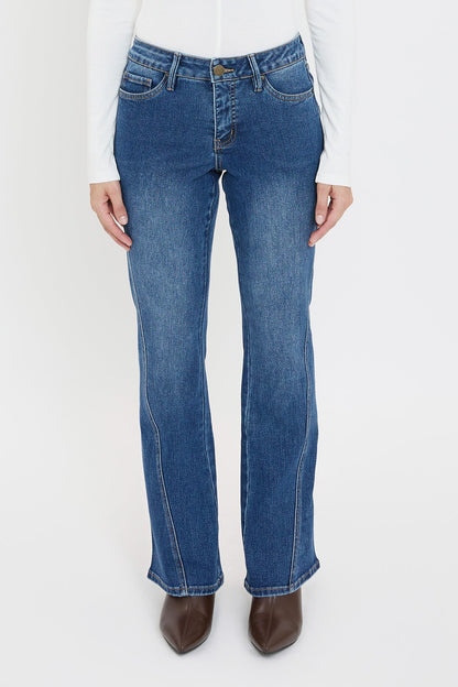 Women's Curve Seam Flare Jeans in S Midnight Sky Blue view 10 - Women'S Curve Jeans Brand (bottom)