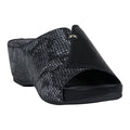 Women's Dacia Black Snake-skin Wedge Sandals Black (shoe) - wedge sandals, skin wedge sandals - shop at us.meeeshop