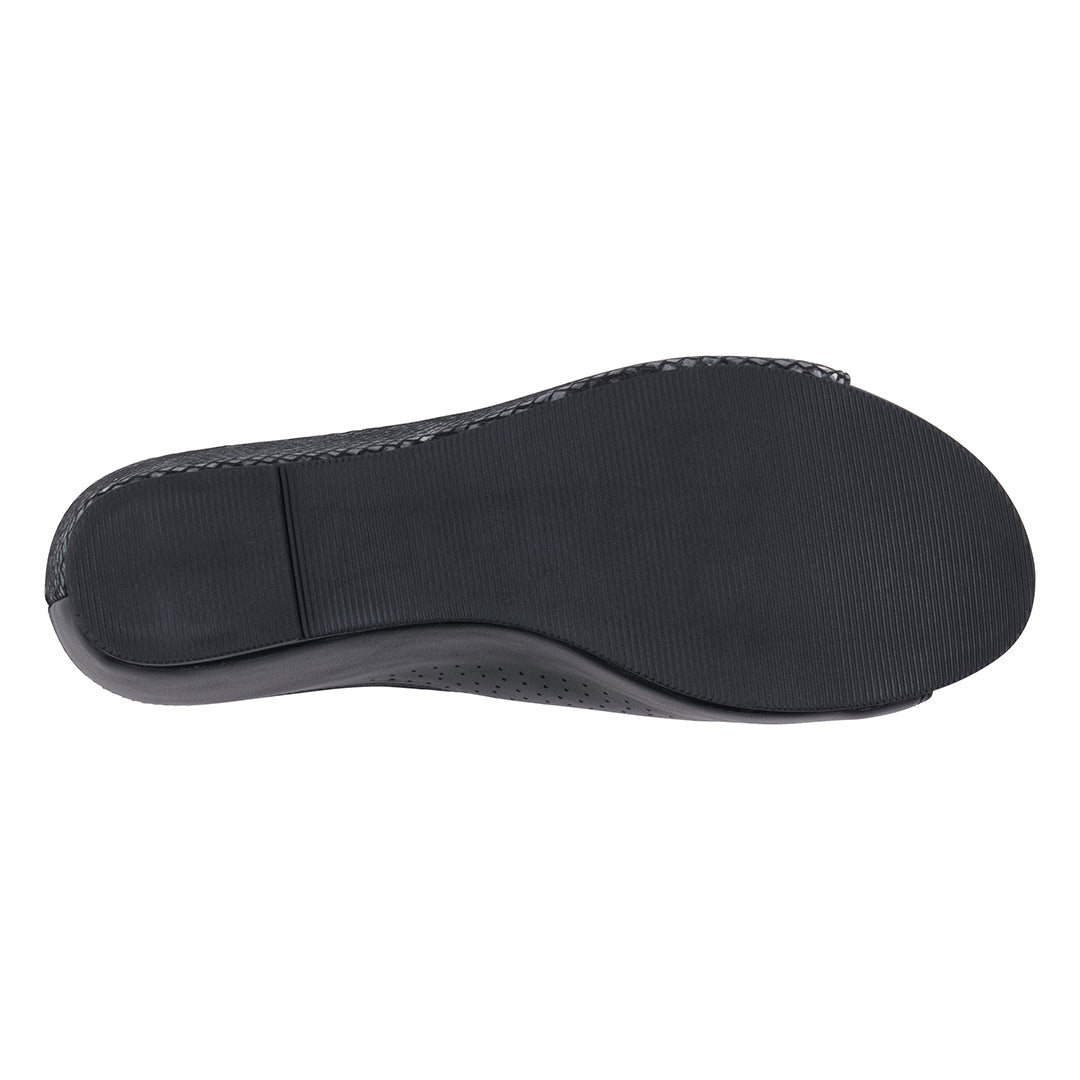 Women's Dacia Black Snake-skin Wedge Sandals Black view 8 (shoe) - wedge sandals, skin wedge sandals - shop at us.meeeshop