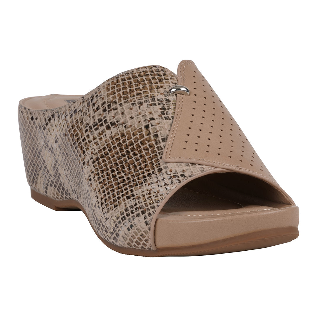 Women's Dacia Tan Snake-skin Wedge Sandals Tan (shoe) - wedge sandals, skin wedge sandals - shop at us.meeeshop