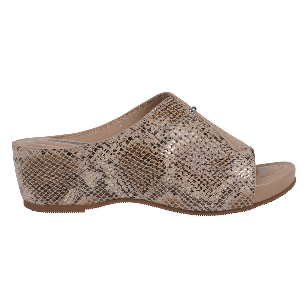 Women's Dacia Tan Snake-skin Wedge Sandals Tan view 3 (shoe) - wedge sandals, skin wedge sandals - shop at us.meeeshop
