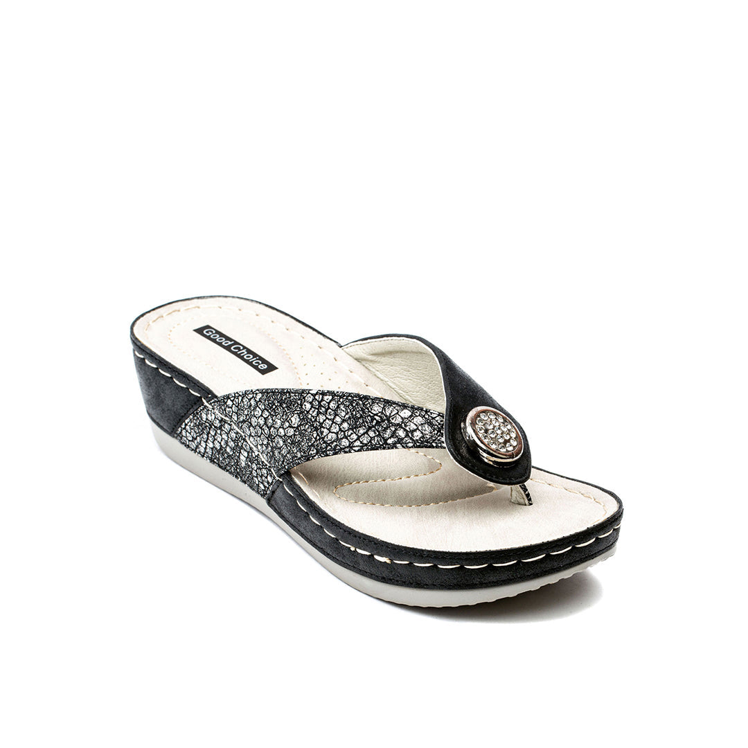 Women's Dafni Black Wedge Sandals Black (shoe) - daphne women's sandals, dafni sandals, women's dafni t - shop at us.meeeshop