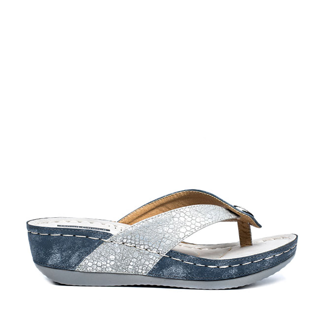 Women's Dafni Blue Wedge Sandals Blue view 2 (shoe) - daphne women's sandals, dafni sandals, women's da - shop at us.meeeshop
