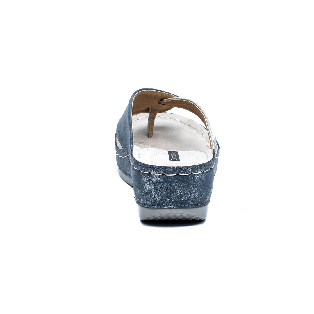 Women's Dafni Blue Wedge Sandals Blue view 3 (shoe) - daphne women's sandals, dafni sandals, women's da - shop at us.meeeshop