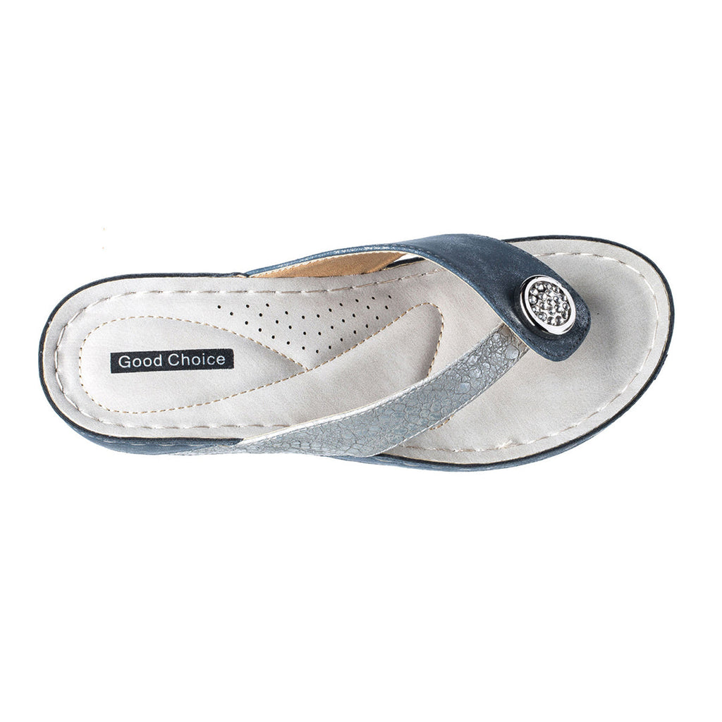 Women's Dafni Blue Wedge Sandals Blue view 4 (shoe) - daphne women's sandals, dafni sandals, women's da - shop at us.meeeshop