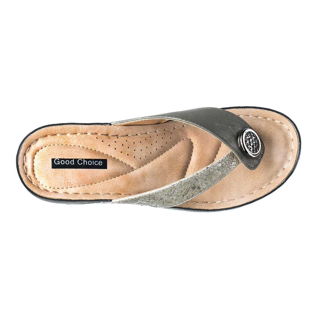 Women's Dafni Khaki Wedge Sandals Khaki view 2 (shoe) - daphne women's sandals, dafni sandals, women's  - shop at us.meeeshop