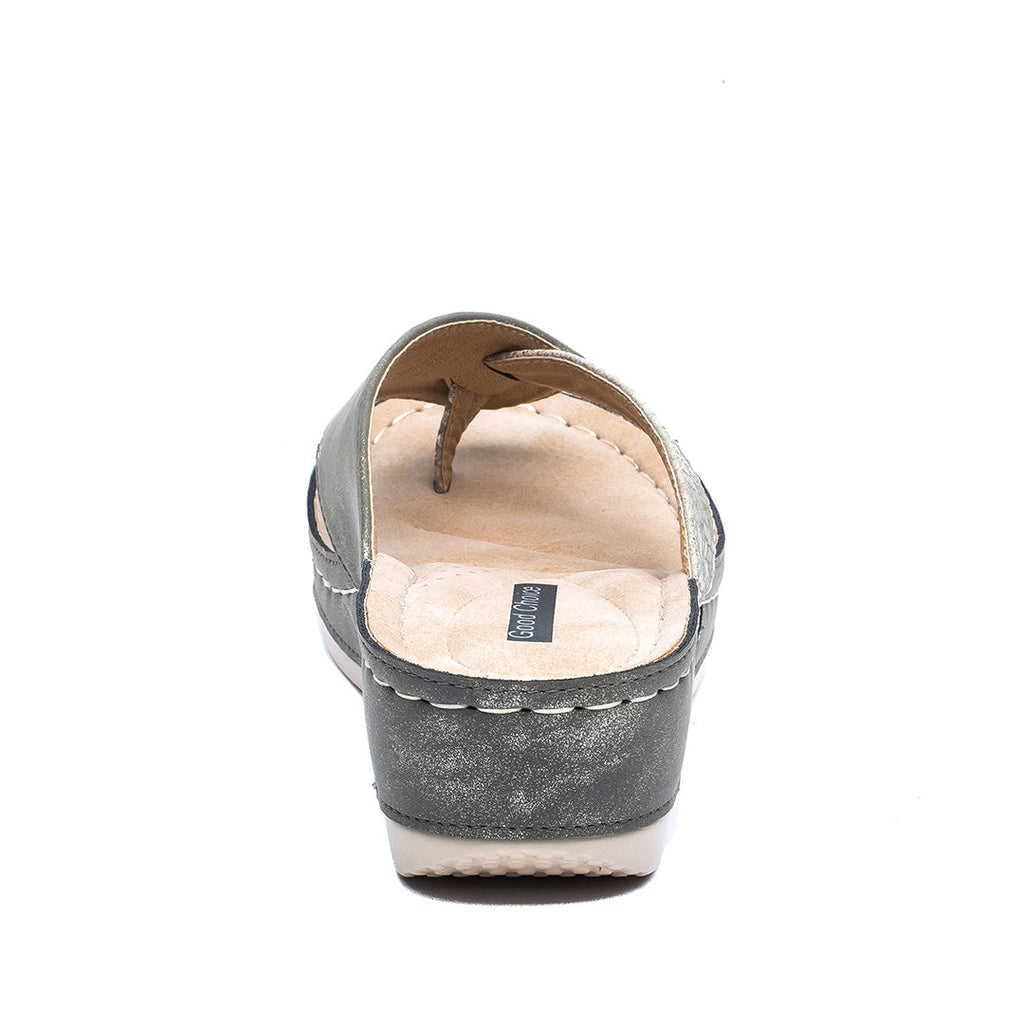 Women's Dafni Khaki Wedge Sandals Khaki view 4 (shoe) - daphne women's sandals, dafni sandals, women's  - shop at us.meeeshop