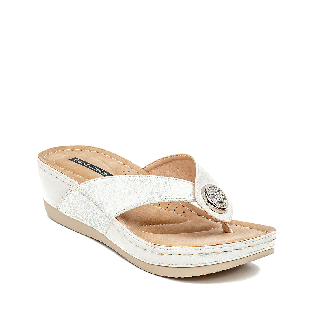 Women's Dafni White Wedge Sandals White (shoe) - daphne women's sandals, dafni sandals, women's dafni t - shop at us.meeeshop