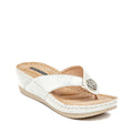 Women's Dafni White Wedge Sandals White (shoe) - daphne women's sandals, dafni sandals, women's dafni t - shop at us.meeeshop