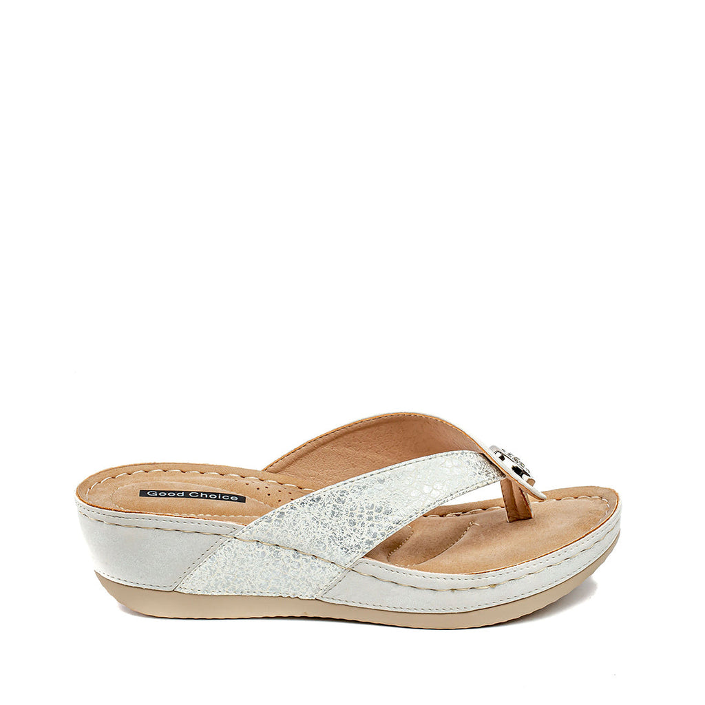 Women's Dafni White Wedge Sandals White view 2 (shoe) - daphne women's sandals, dafni sandals, women's  - shop at us.meeeshop