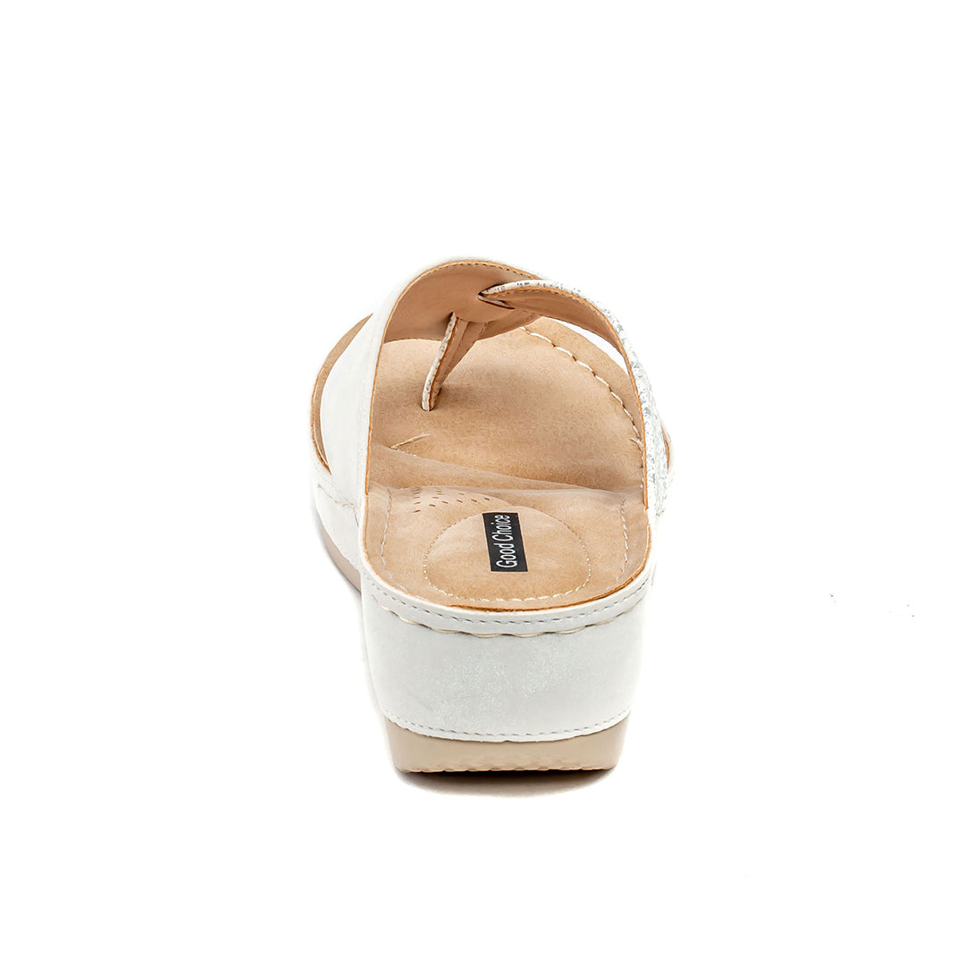 Women's Dafni White Wedge Sandals White view 4 (shoe) - daphne women's sandals, dafni sandals, women's  - shop at us.meeeshop