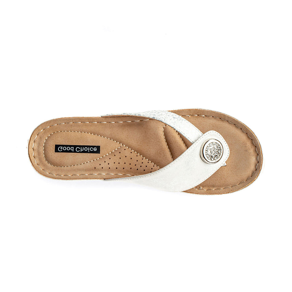 Women's Dafni White Wedge Sandals White view 5 (shoe) - daphne women's sandals, dafni sandals, women's  - shop at us.meeeshop