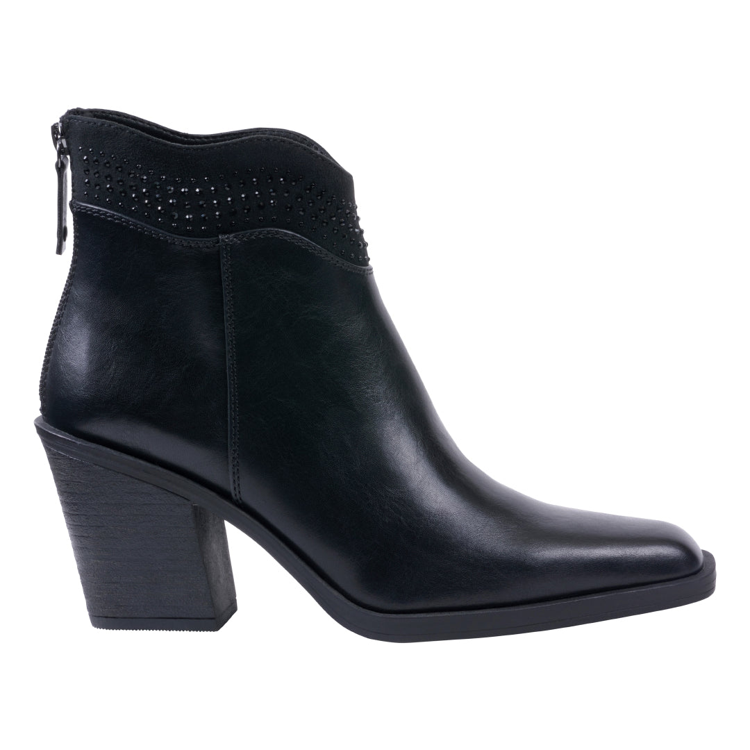 Women's Dawn Black Bootie Black view 2 (shoe) - women's dawn boots, women's dawn pointed toe heeled boo - shop at us.meeeshop