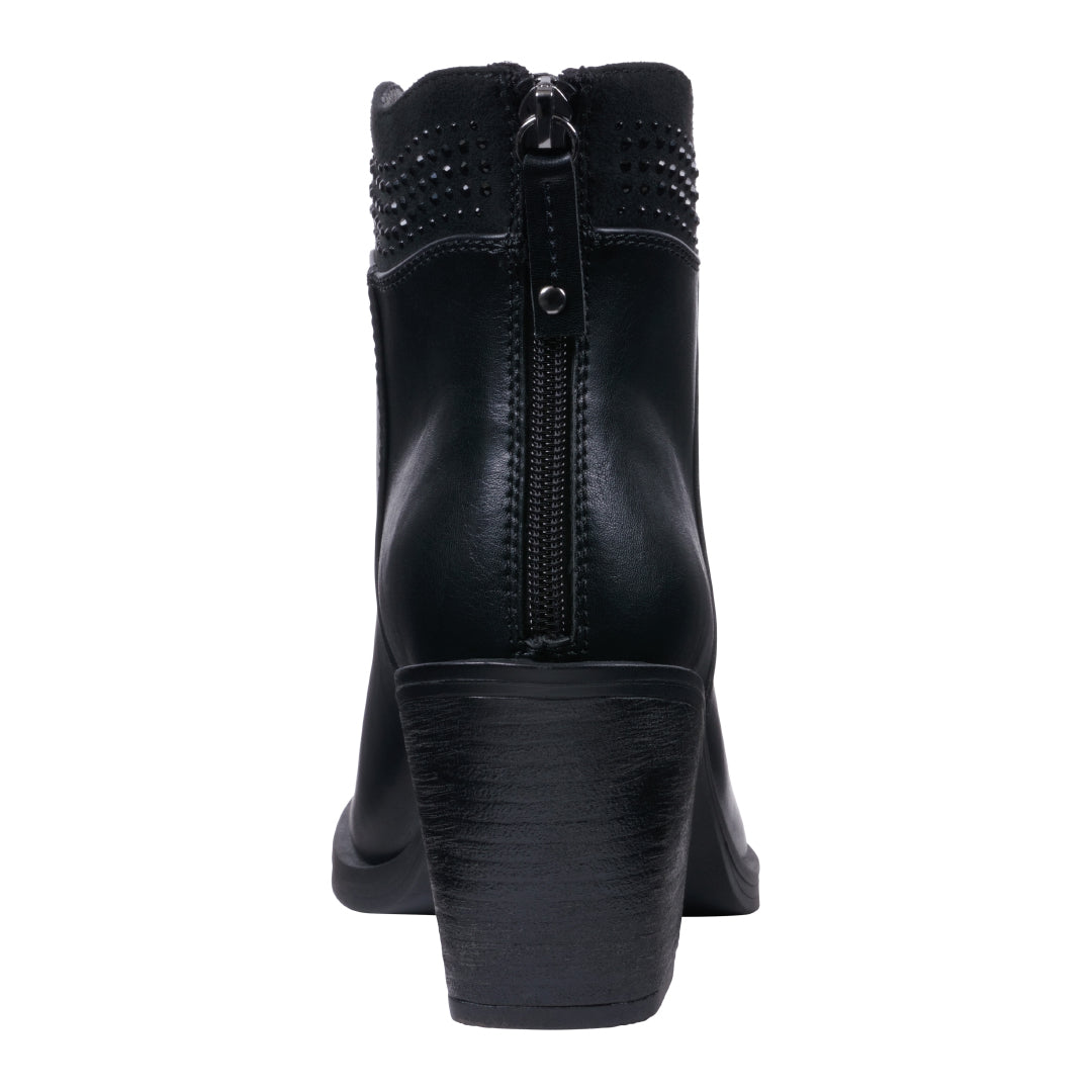 Women's Dawn Black Bootie Black view 3 (shoe) - women's dawn boots, women's dawn pointed toe heeled boo - shop at us.meeeshop