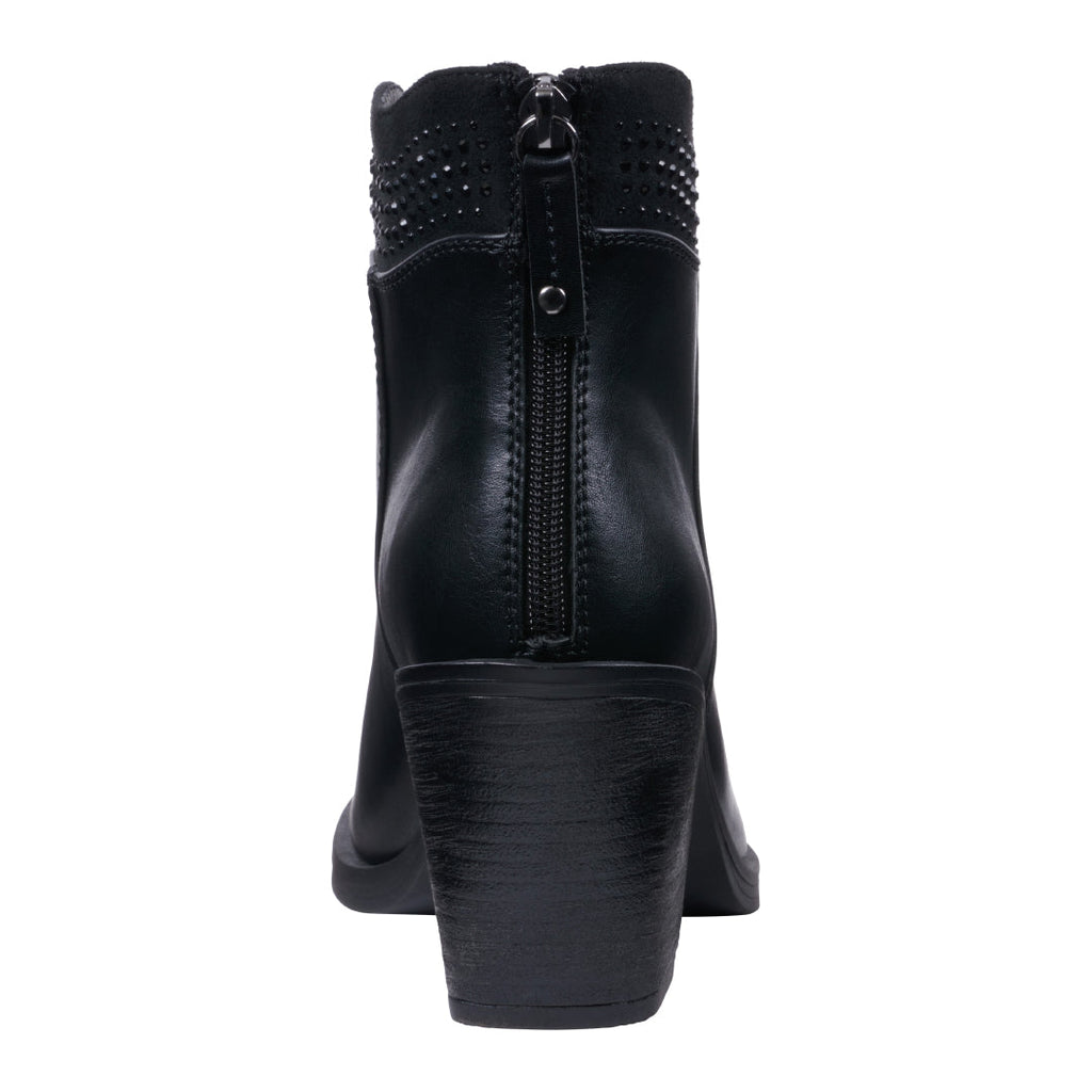 Women's Dawn Black Bootie Black view 3 (shoe) - women's dawn boots, women's dawn pointed toe heeled boo - shop at us.meeeshop