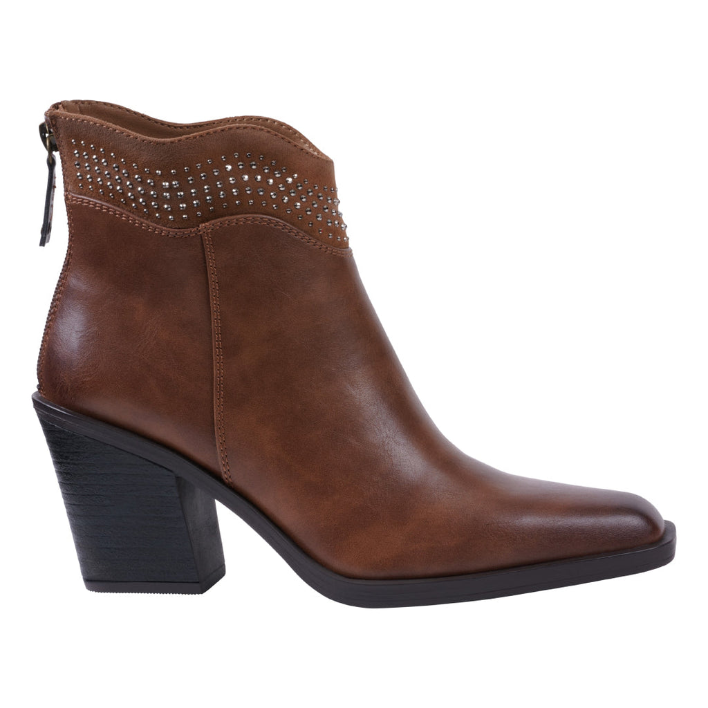 Women's Dawn Cognac Bootie Cognac view 2 (shoe) - women's dawn boots, women's dawn pointed toe heeled b - shop at us.meeeshop