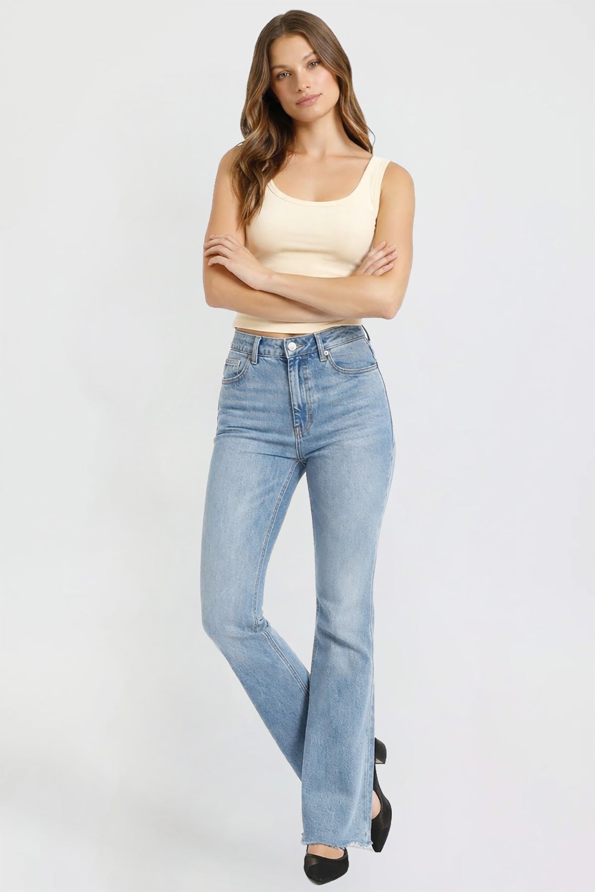 Women’s Double Yoke Bootcut Jeans in C Sky Blue view 7 - Women'S Double Jeans (bottom)