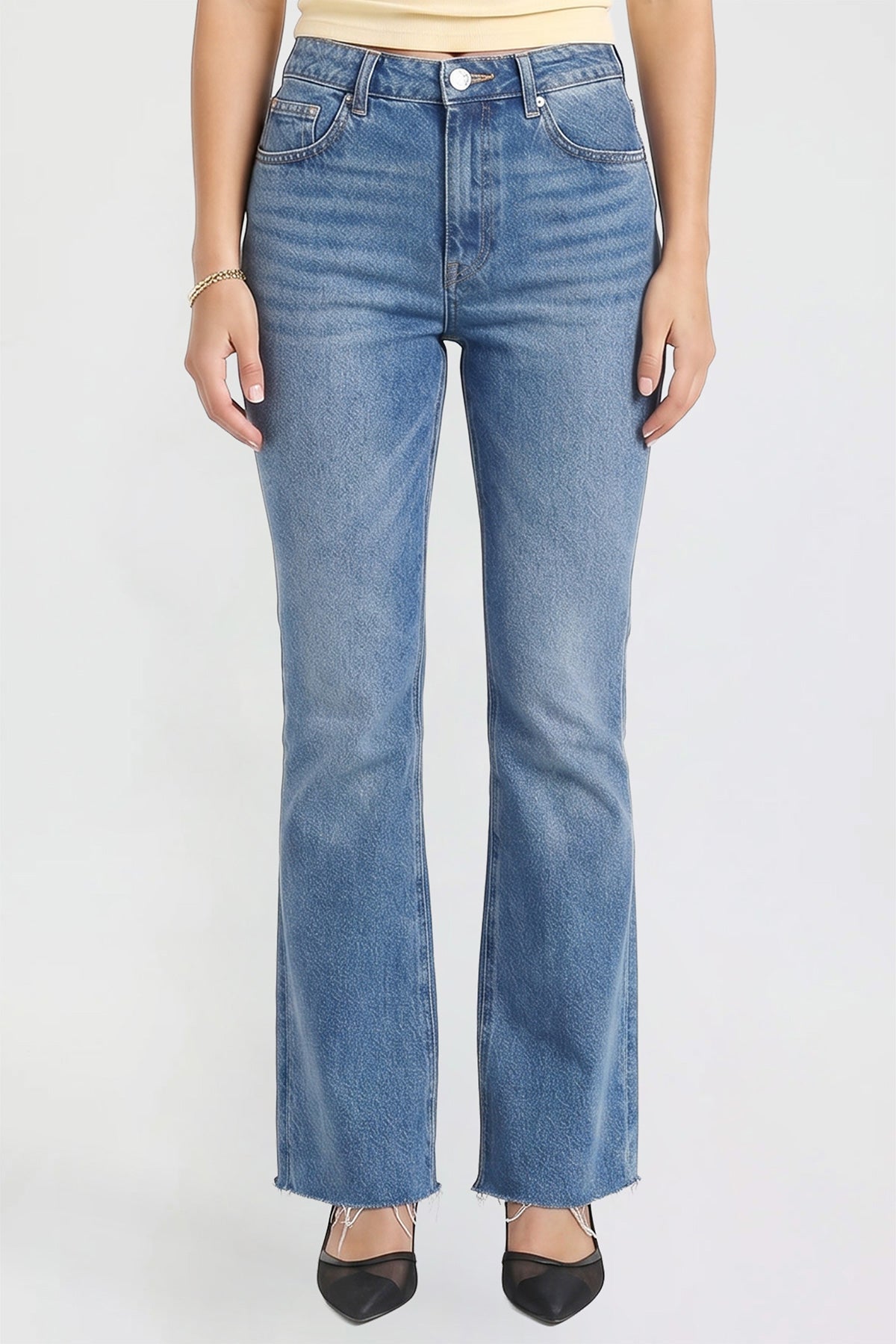 Women’s Double Yoke Bootcut Jeans in M Medium Blue view 9 - Women'S Double Jeans (bottom)