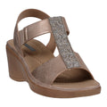 Women's Elissa Rose Gold Embellished Wedge Sandals Rose Gold (shoe) - women's elissa strappy sandals, s - shop at us.meeeshop