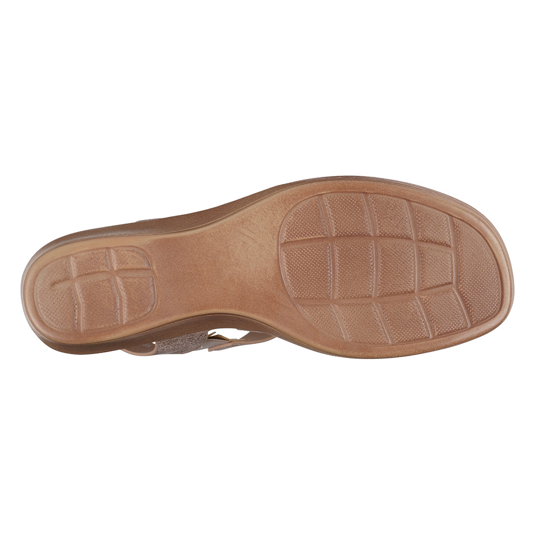 Women's Elissa Rose Gold Embellished Wedge Sandals Rose Gold view 5 (shoe) - women's elissa strappy san - shop at us.meeeshop