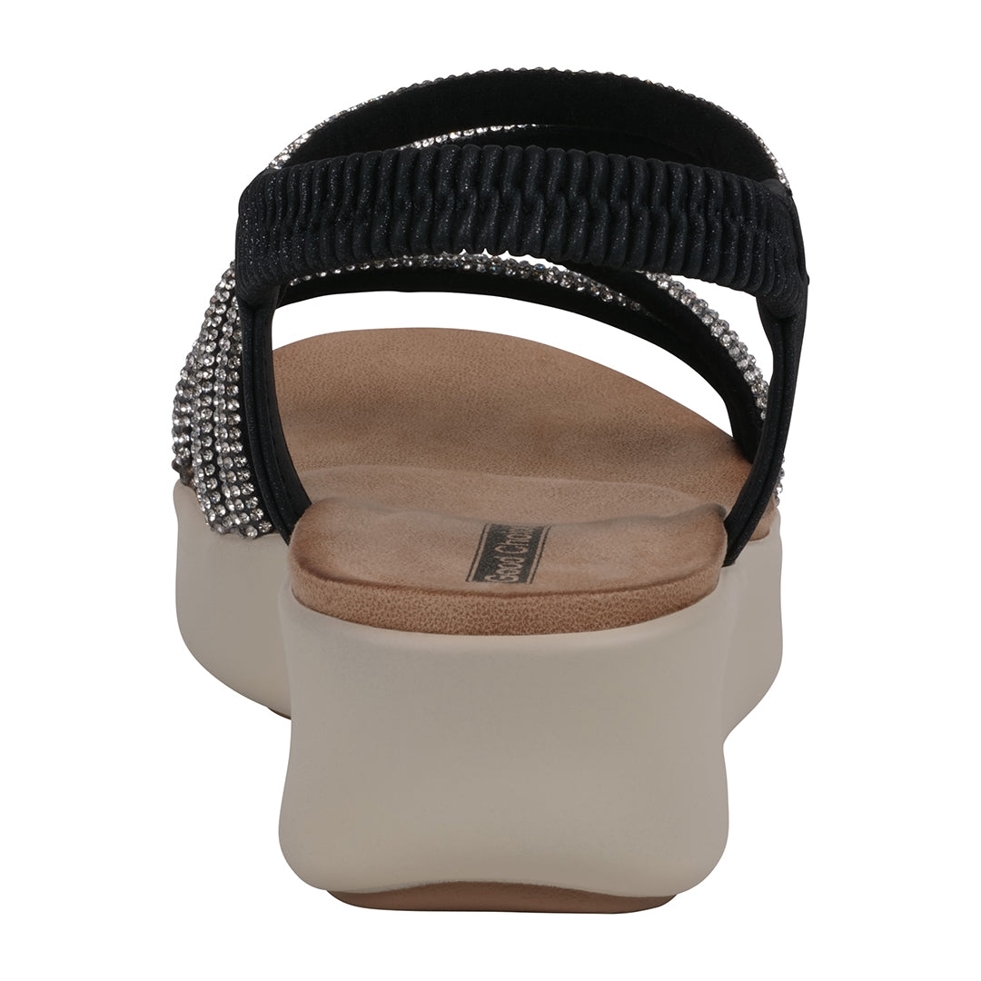 Women's Emory Black Embellished Wedge Sandals Black view 4 (shoe) - wedge sandals, embellished wedge sa - shop at us.meeeshop