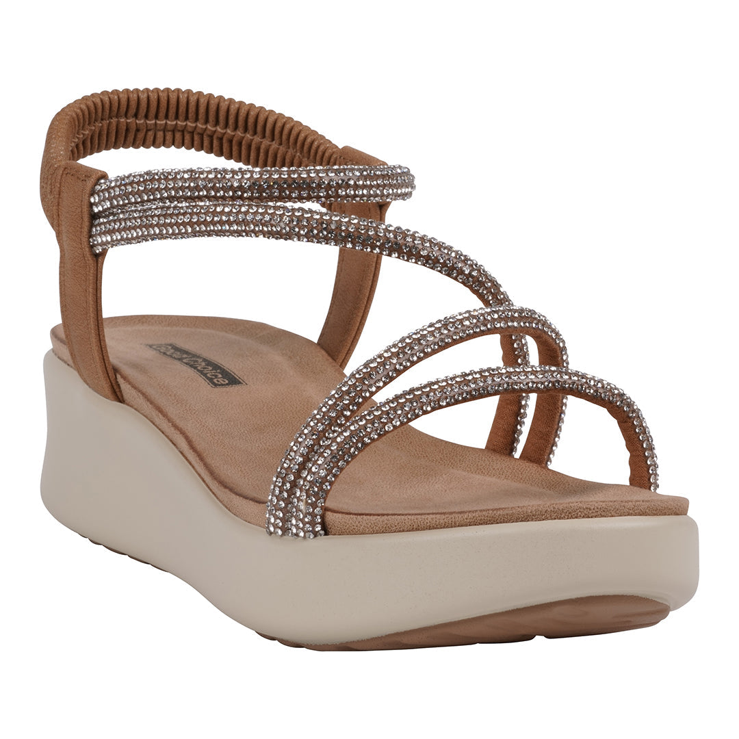 Women's Emory Gold Embellished Wedge Sandals Gold (shoe) - wedge sandals, embellished wedge sandals - shop at us.meeeshop