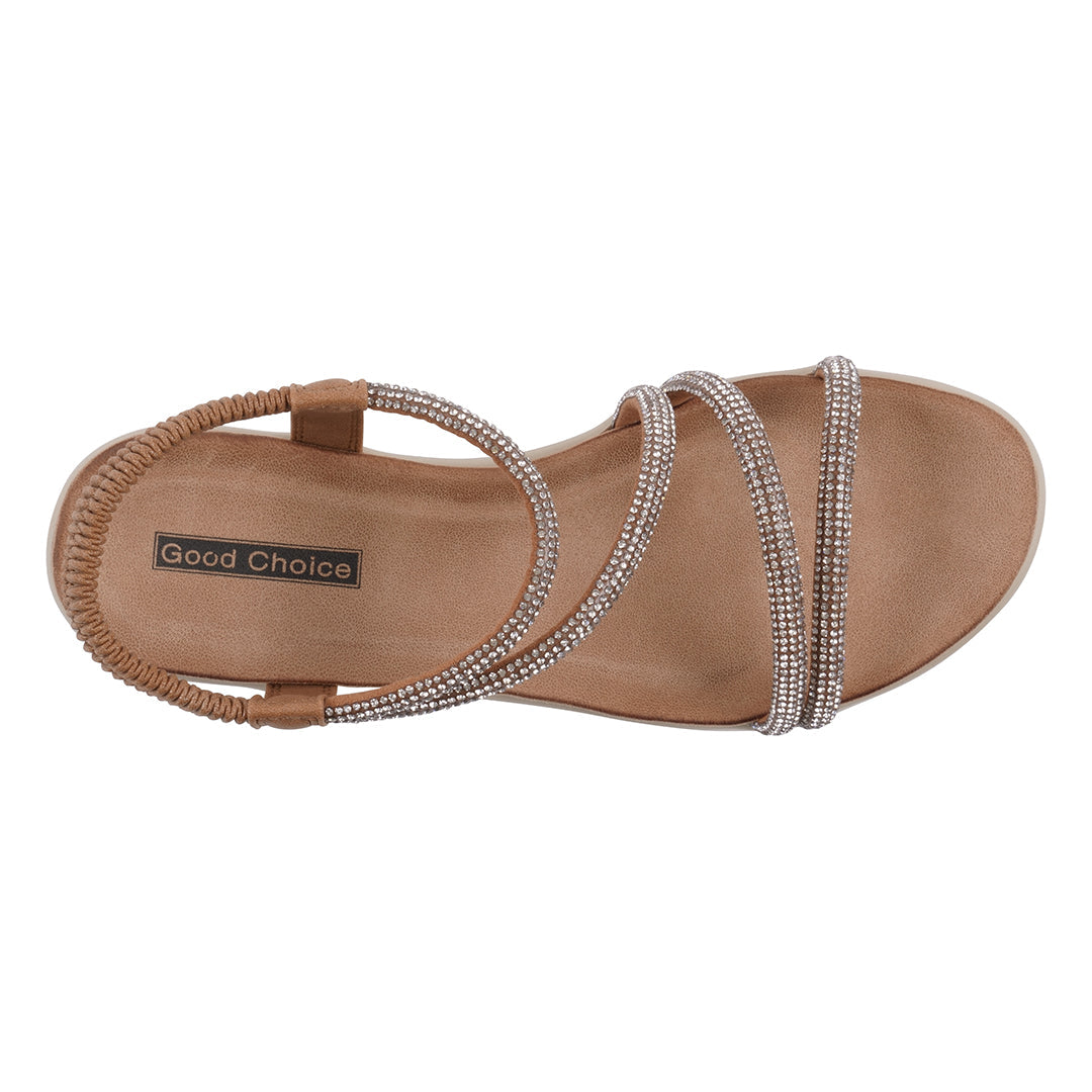 Women's Emory Gold Embellished Wedge Sandals Gold view 3 (shoe) - wedge sandals, embellished wedge sand - shop at us.meeeshop