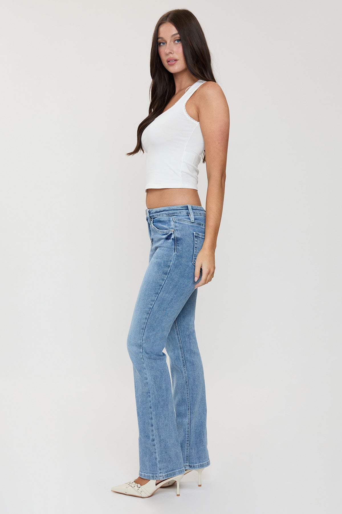 Women's Essential Bootcut Jeans in C Sky Blue view 2 - Women'S Essential Jeans (bottom)