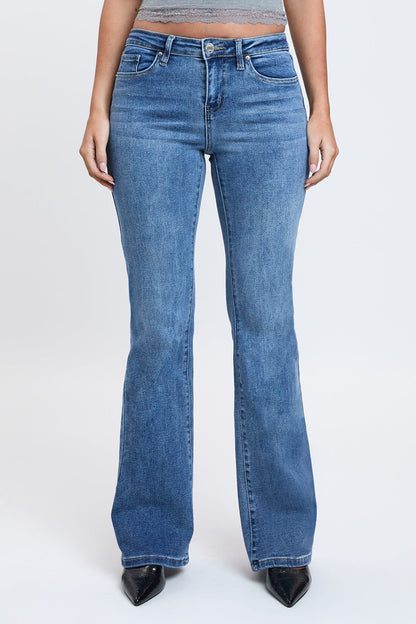 Women's Essential Flare Jeans in M Medium Blue view 2 - Women'S Essential Jeans (bottom)